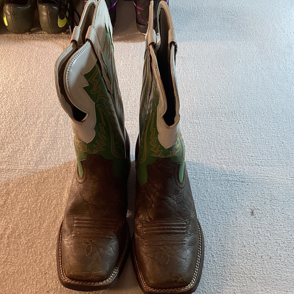 Ariat Green and Brown Western Boots